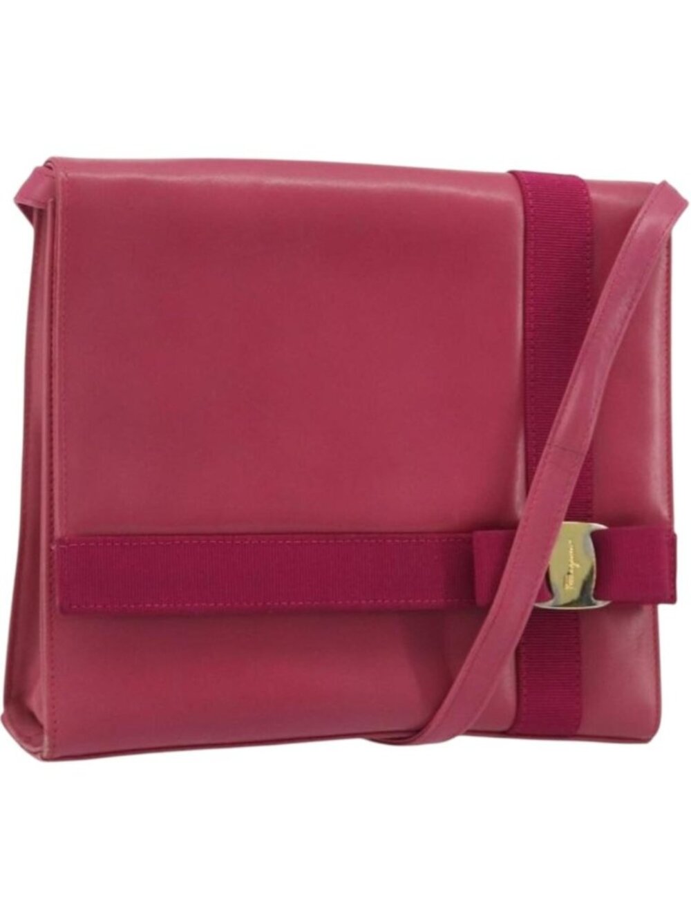 Salvatore Ferragamo Vala Shoulder Bag Leather Pink Gold